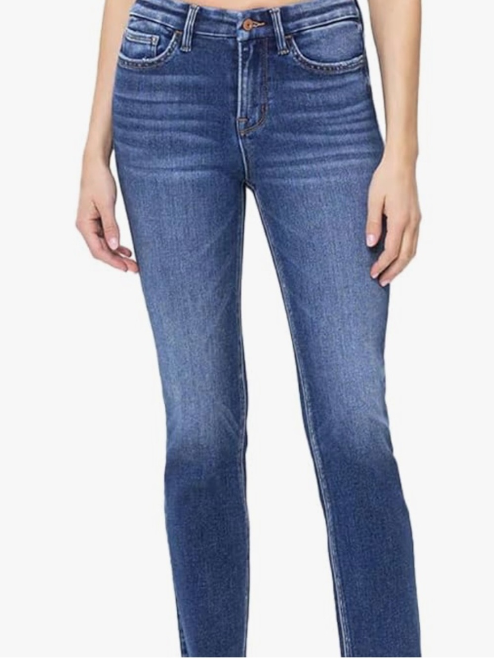 Vervet Women's High-Rise Slim Straight Jeans — Blue